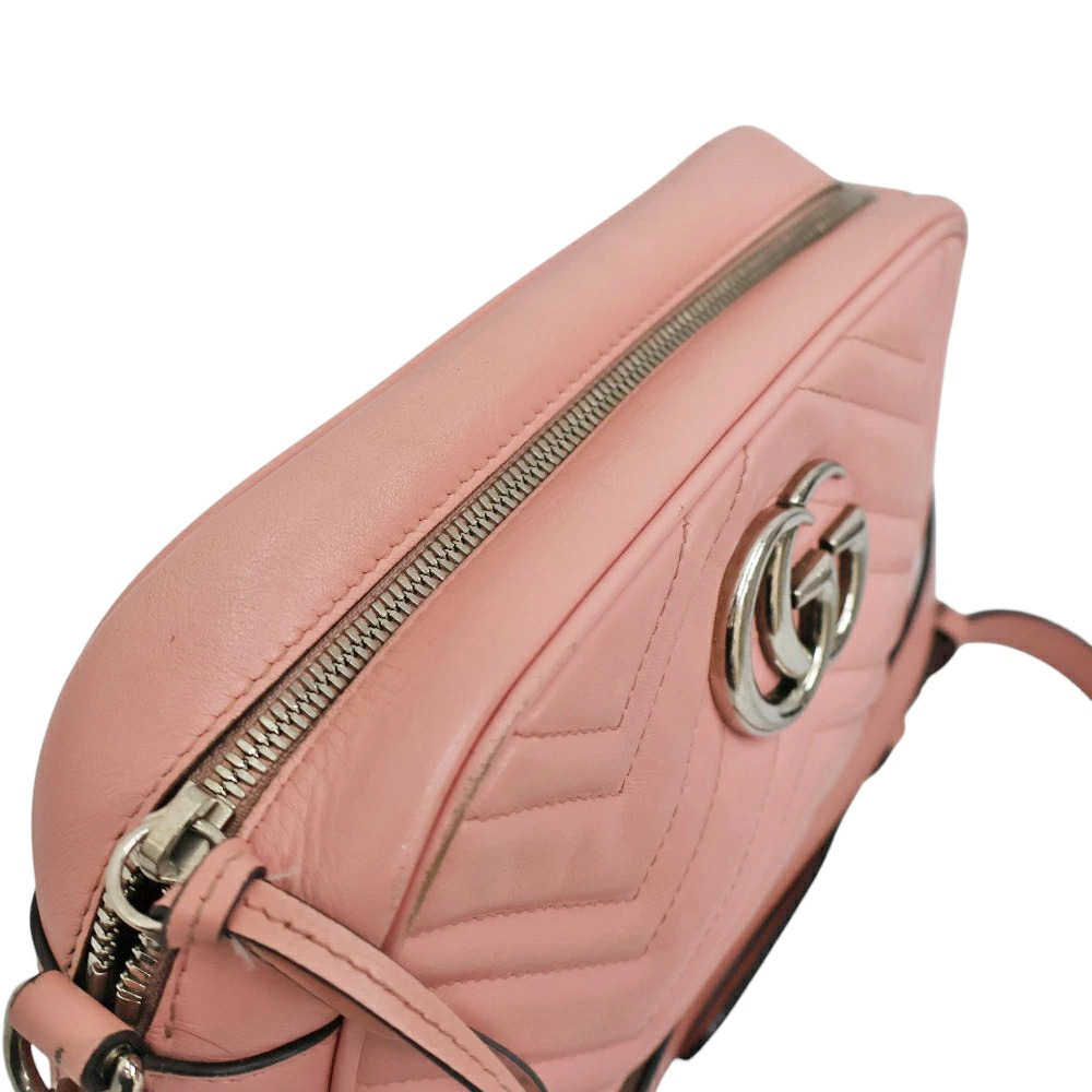 Gucci GG Marmont Shoulder Bag Pink Leather